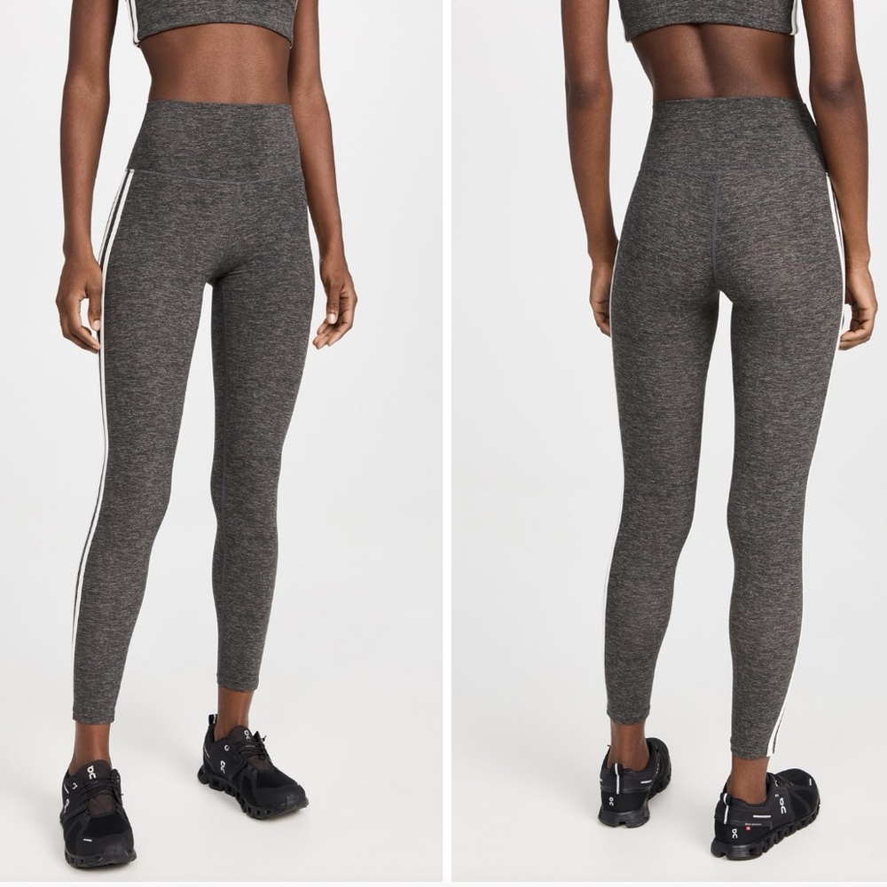 Splits59 Ella High Waist Airweight 7/8 legging in Heather Grey & white